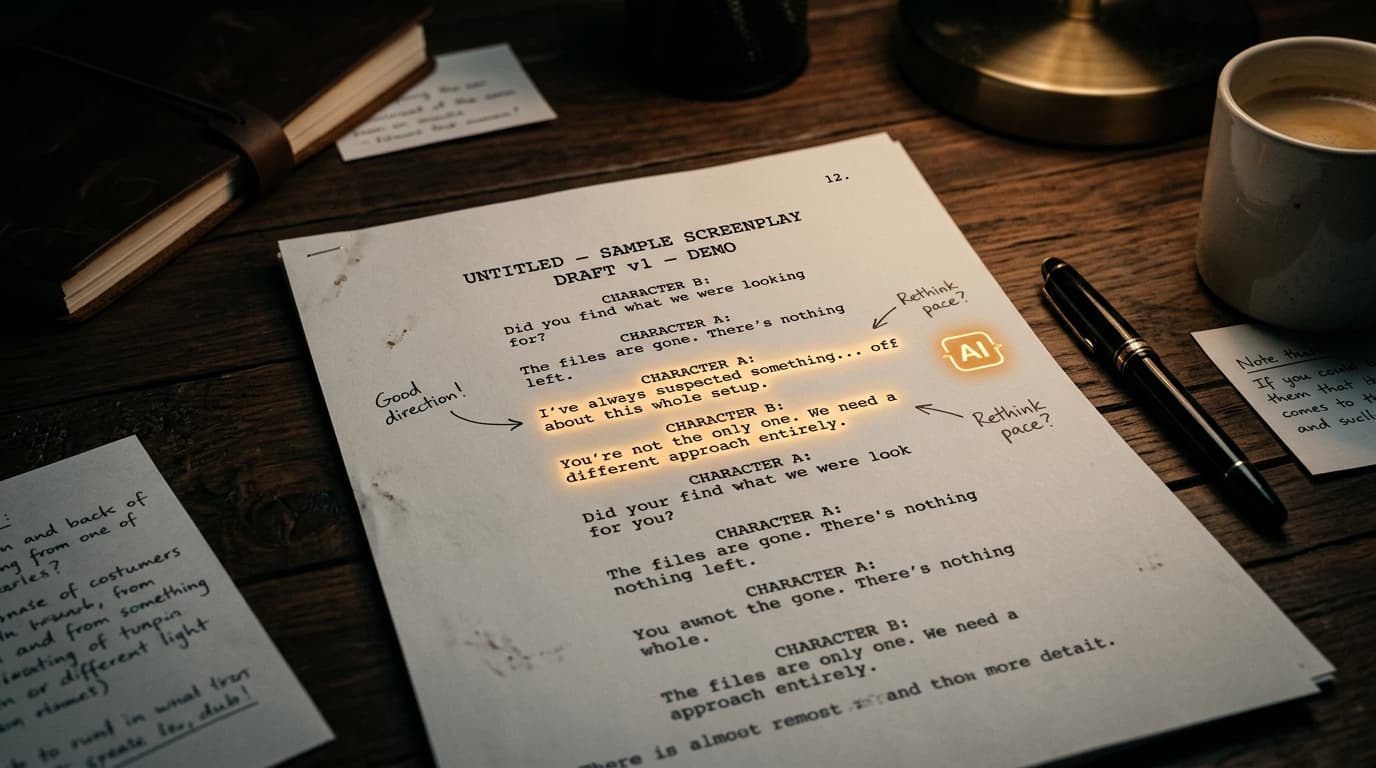 Sample script drafting workspace preview
