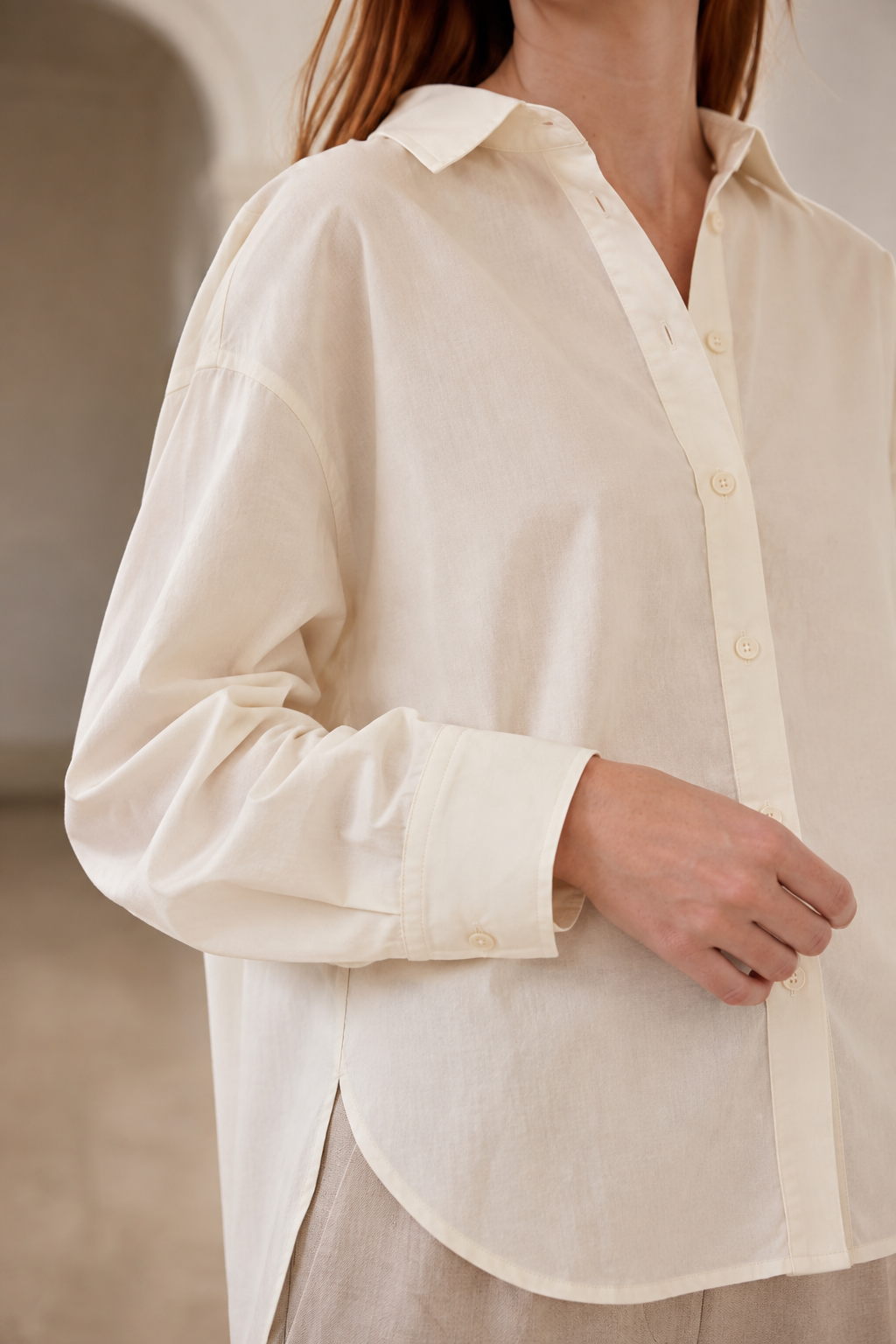 Meadow 33 cotton shirt fabric detail