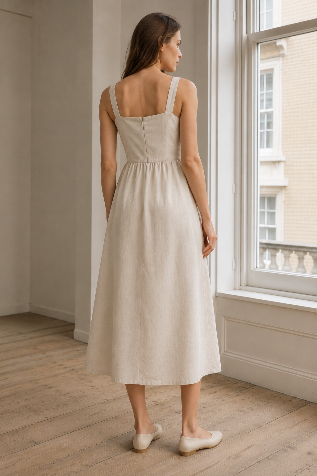 Fern 86 midi dress back or construction